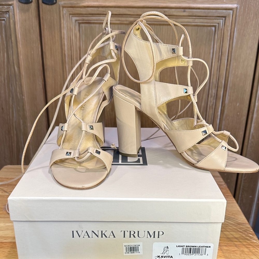Ivanka Trump Tan Strappy Heels